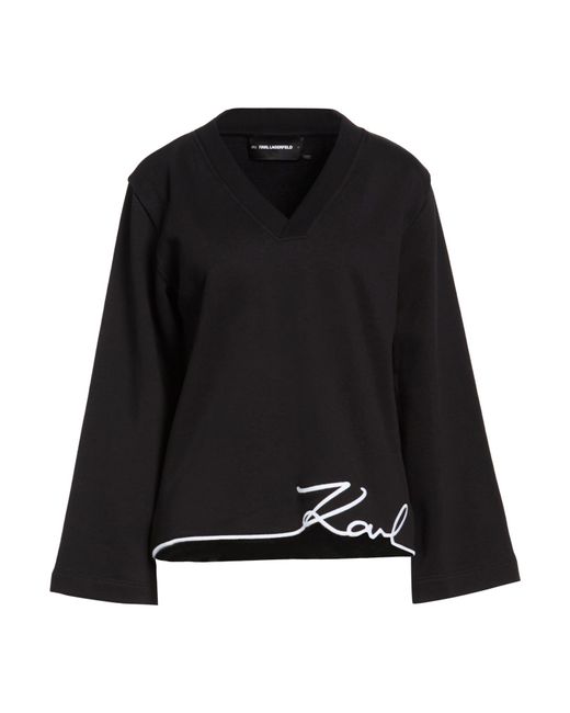 Karl Lagerfeld Black Sweatshirt Cotton, Polyester
