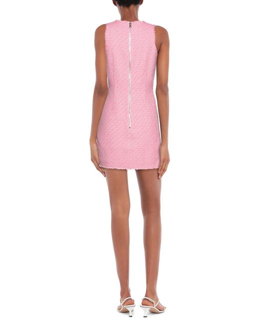 Balmain Tweed Short Dress in Fuchsia (Pink) - Lyst