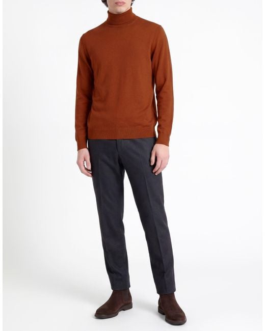 Daniele Fiesoli Brown Turtleneck Merino Wool for men