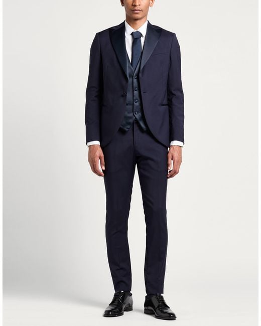Pal Zileri Blue Midnight Suit Wool for men