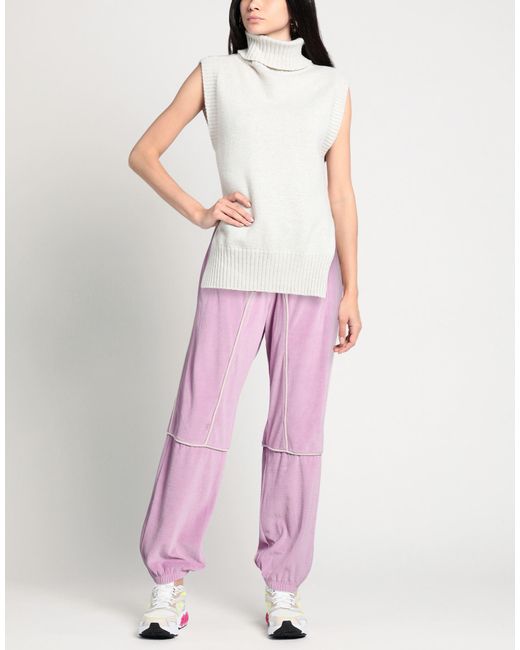 Priscavera Pink Lilac Pants Cotton, Polyester