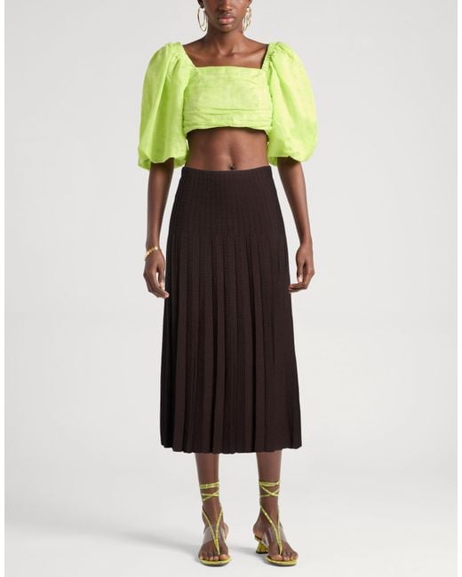 Staud Brown Midi Skirt