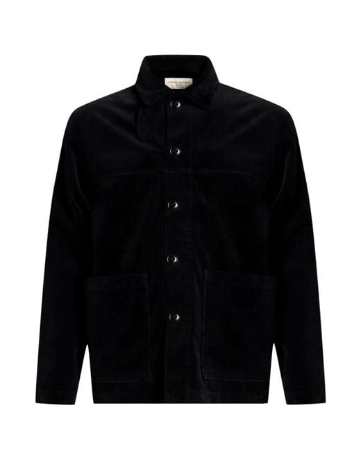 Officine Generale Black Jacket Cotton, Elastane for men