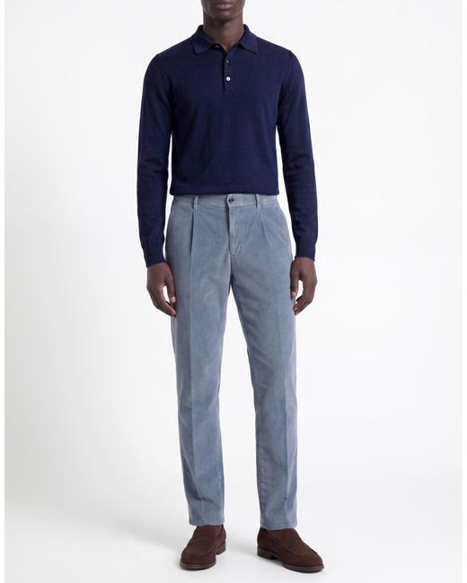 Incotex Blue Pants Cotton, Elastane for men