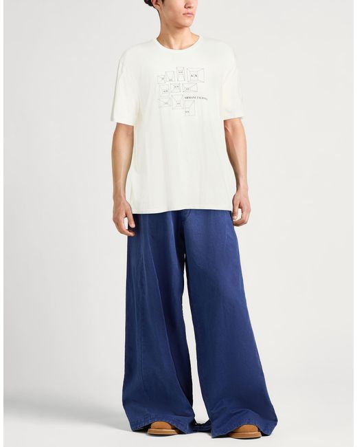 ARMANI EXCHANGE White T-Shirt Cotton for men