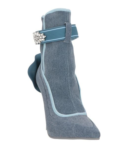 Le Silla Blue Ankle Boots Textile Fibers
