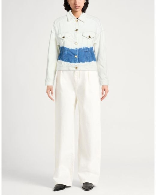 Trussardi Blue Denim Outerwear