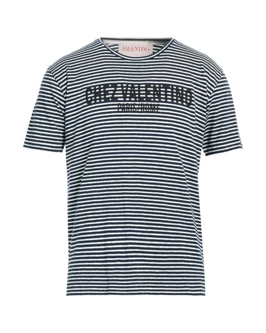 Valentino Garavani Blue T-Shirt Linen, Cotton, Elastane for men