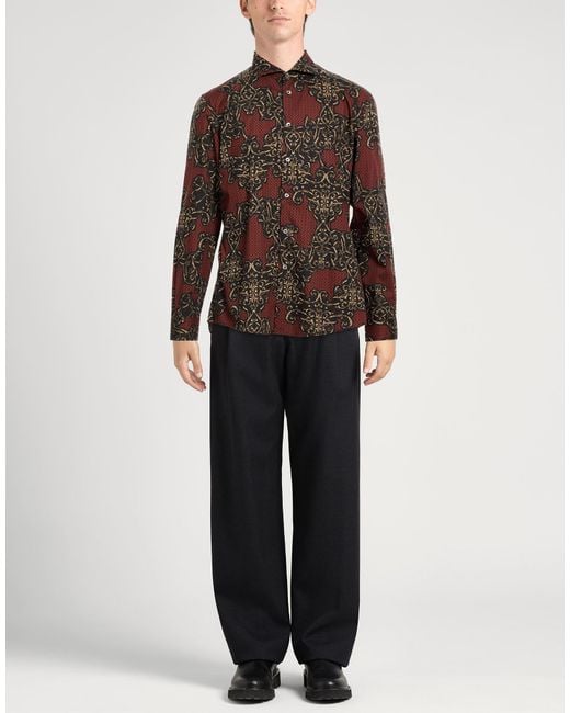 Daniele Alessandrini Brown Shirt Cotton for men