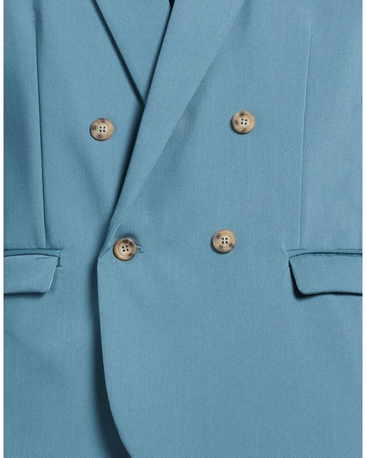 Imperial Blue Slate Blazer Polyester, Viscose, Elastane for men