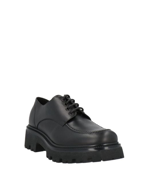VSL Black Lace-Up Shoes Leather