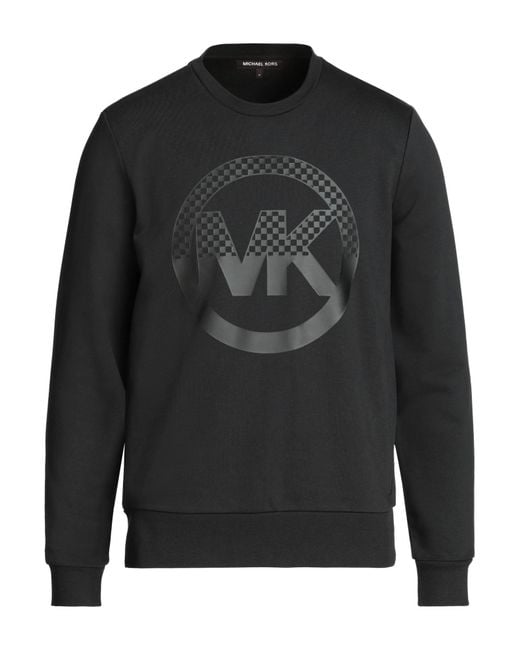 Michael Kors Black Checkerboard Logo-print Crew-neck Sweatshirt for men