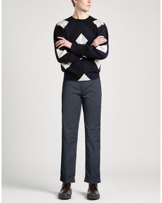Emporio Armani Blue Pants Cotton, Elastane for men