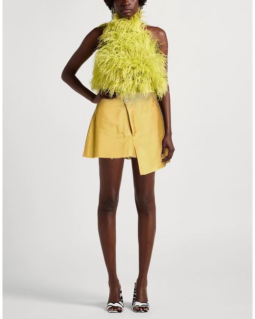 Department 5 Yellow Mini Skirt Cotton, Viscose