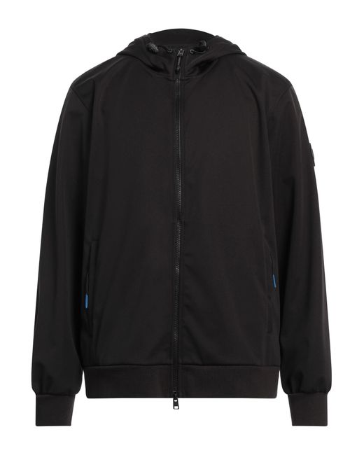 Woolrich Black Soft Shell Fz Hoodie Jacket Polyester for men