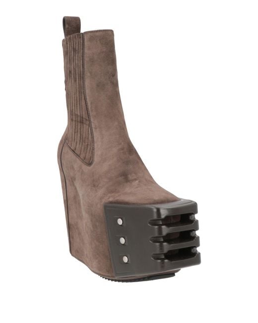 Rick Owens Brown Ankle Boots Leather
