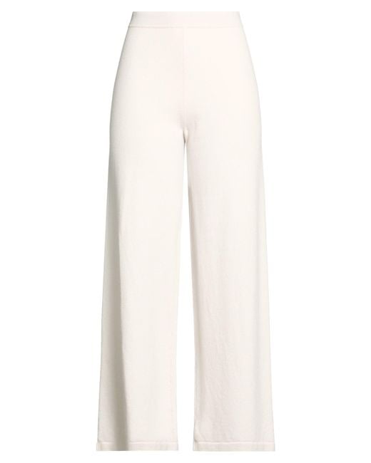 Gentry Portofino White Pants Virgin Wool, Cashmere