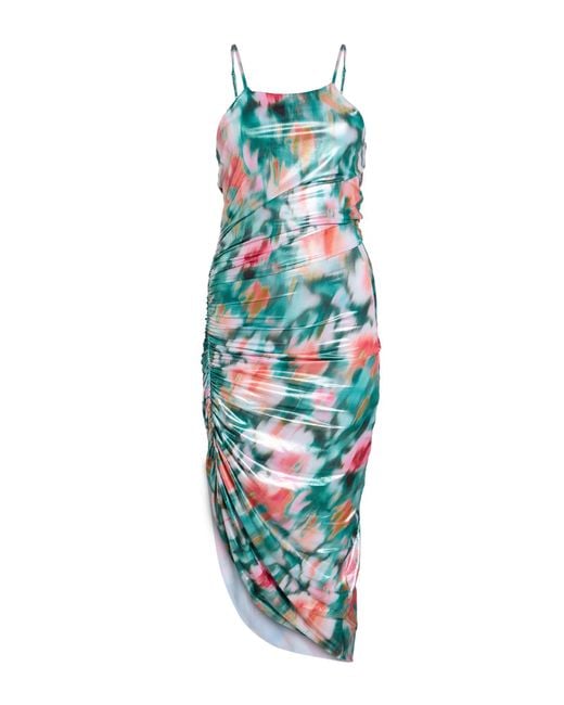 ME FUI Blue Midi Dress Polyester, Elastane