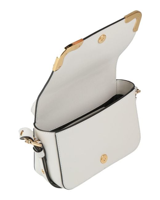 Moschino White Ivory Cross-Body Bag Leather