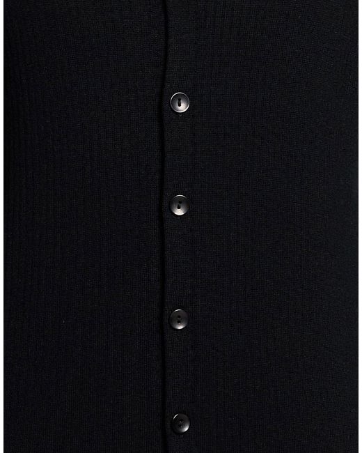 Second Layer Black Cardigan Merino Wool for men