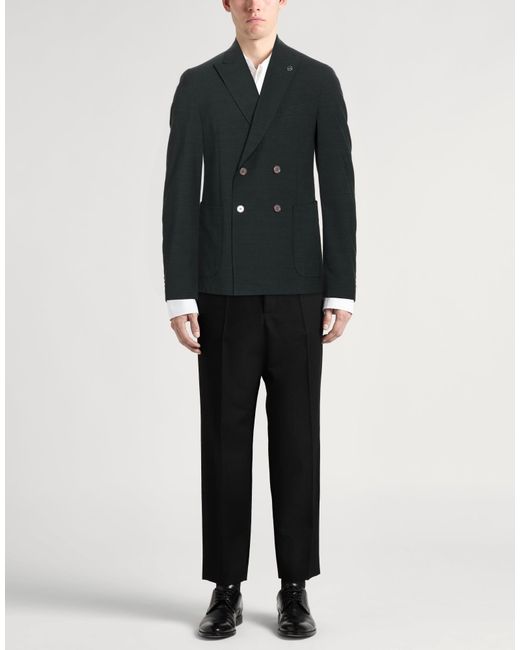 Michael Kors Black Charcoal Blazer Polyester, Wool, Elastane for men