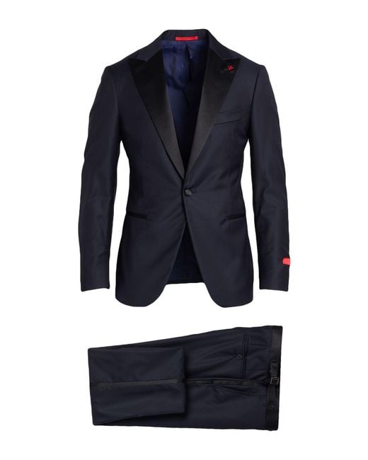 Isaia Blue Suit Wool for men