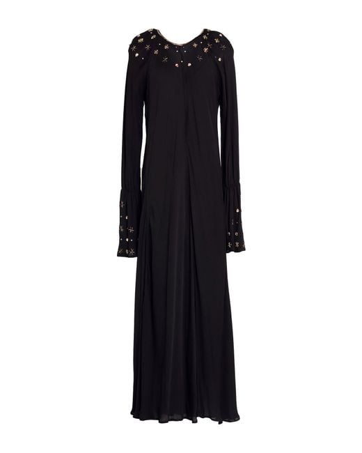 Forte_forte Black Maxi Dress Viscose, Glass, Acrylic
