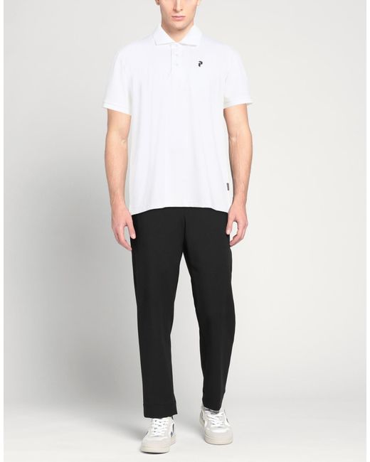 Peak Performance White Polo Shirt Polyester, Elastane for men