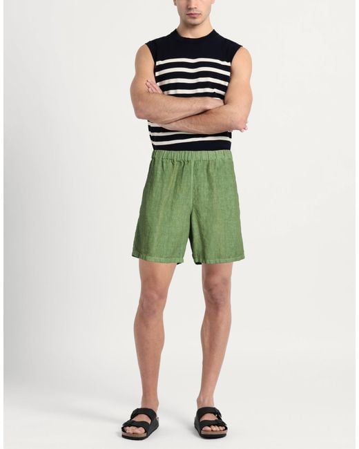 120% Lino Green Shorts & Bermuda Shorts for men