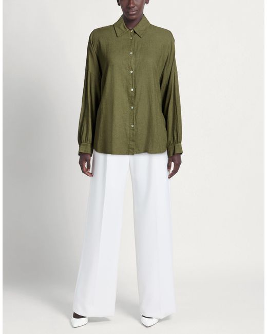 BIKINI MI.MA. Green Military Shirt Viscose, Linen