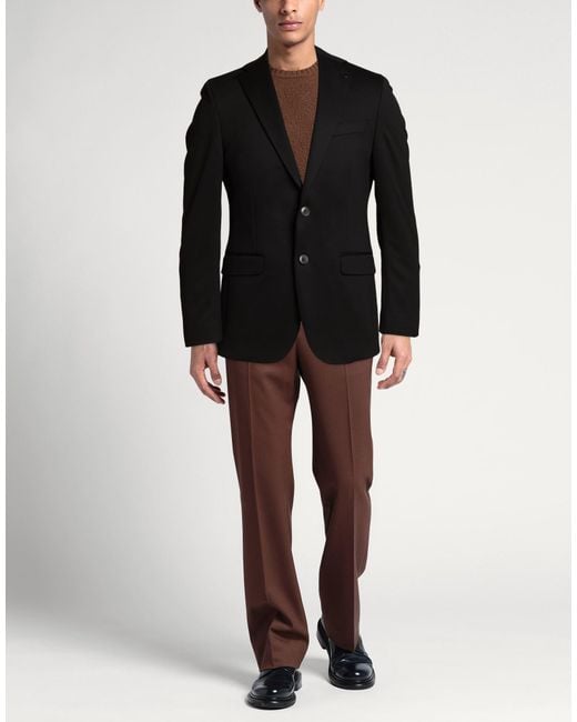 DIGEL Black Blazer Polyester, Viscose, Polyamide, Elastane for men
