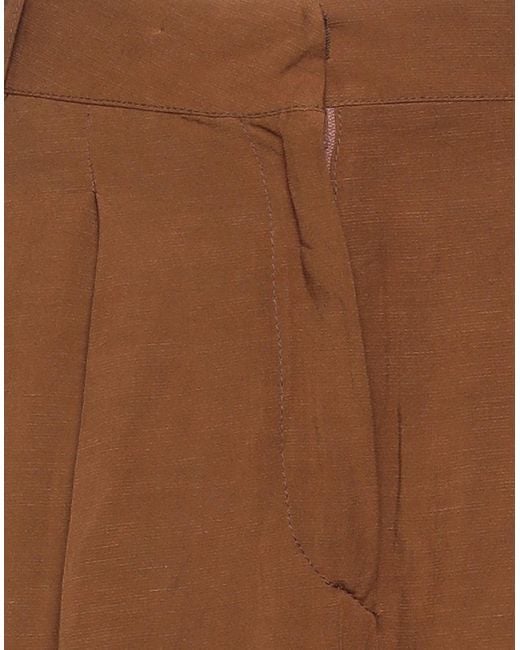 CINQRUE Brown Pants Viscose, Linen