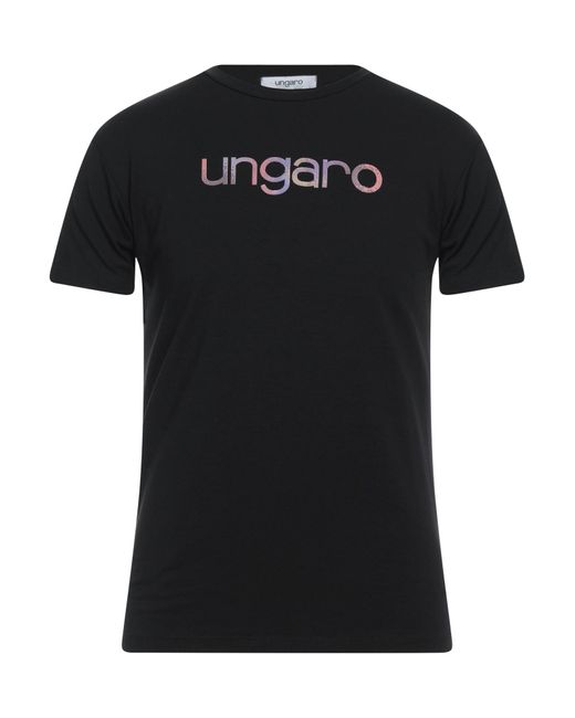 Emanuel Ungaro Black T-Shirt Cotton, Elastane for men