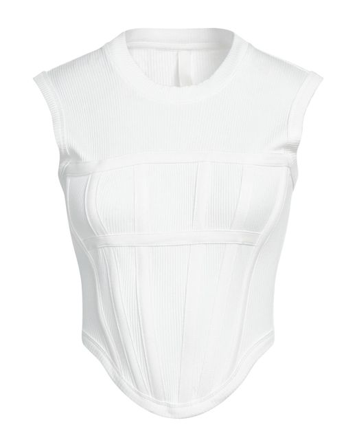 Dion Lee draped cropped top - White