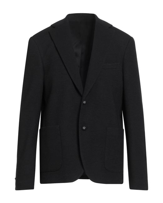 Officine Generale Black Blazer Wool, Cotton, Polyamide for men
