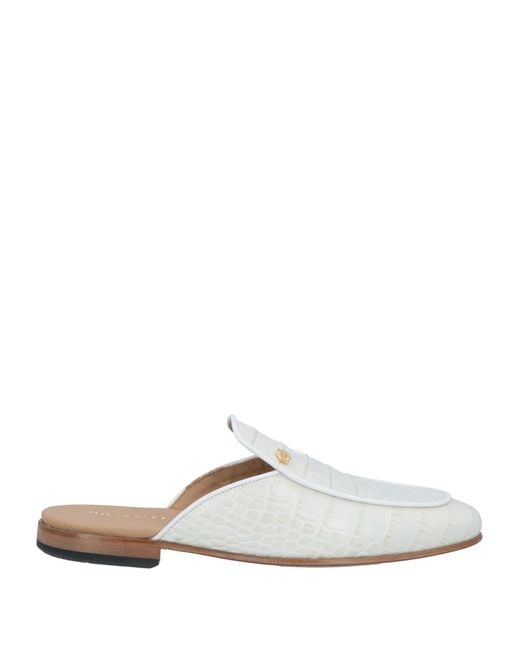 Giovanni Conti White Mules & Clogs for men