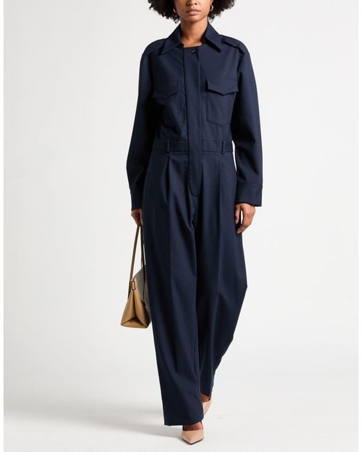 Tela Blue Jumpsuit Polyester, Virgin Wool, Elastane