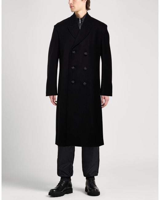 Kris Van Assche Black Coat Wool, Cashmere for men