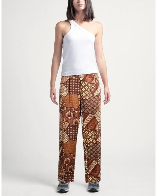 Laurence Bras Brown Pants Cupro, Linen, Modal