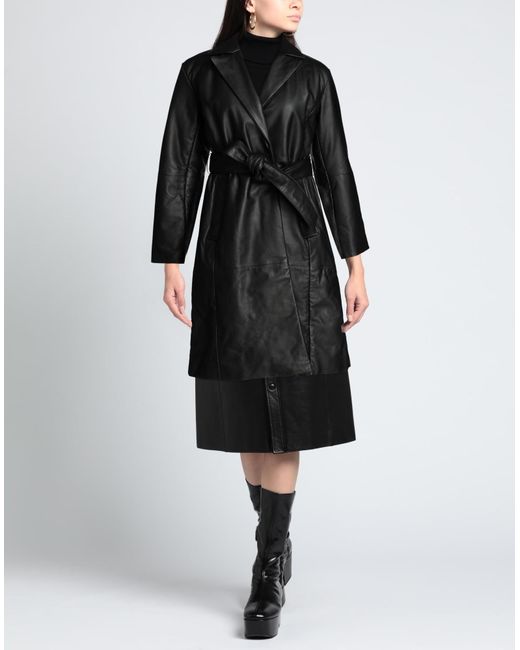 Muubaa Black Overcoat & Trench Coat