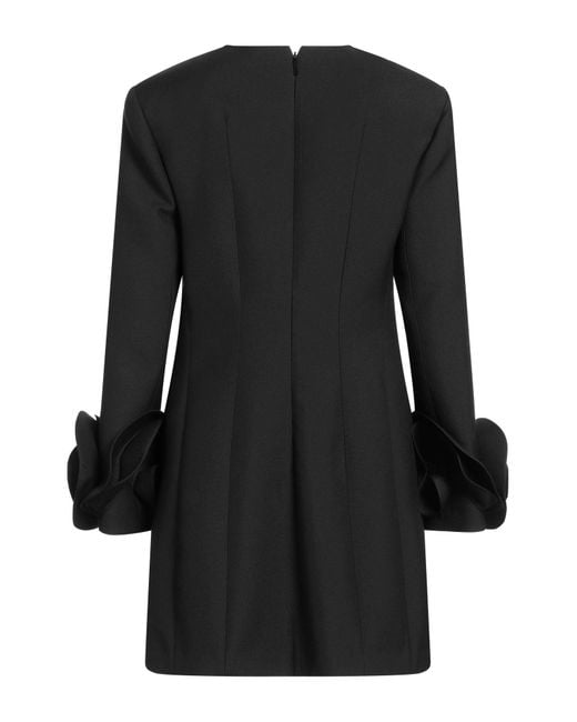 Valentino Garavani Black Mini Dress Virgin Wool, Silk