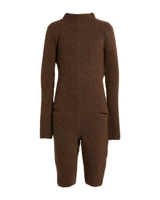 Rick Owens Brown Dark Playsuit Virgin Wool for men