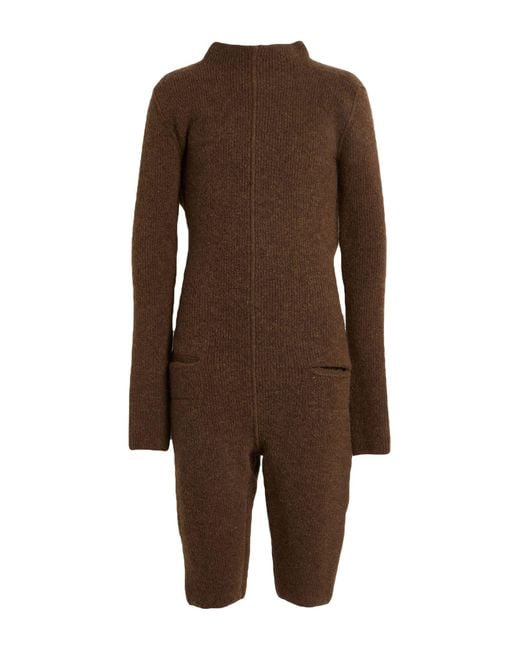 Rick Owens Brown Dark Playsuit Virgin Wool for men