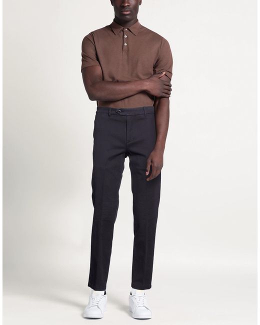 Tela Genova Blue Pants Cotton, Elastane for men