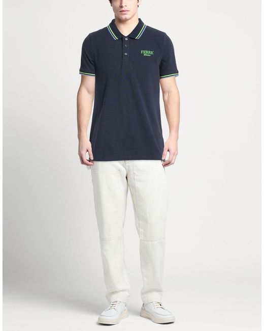 Ferré Blue Midnight Polo Shirt Cotton for men