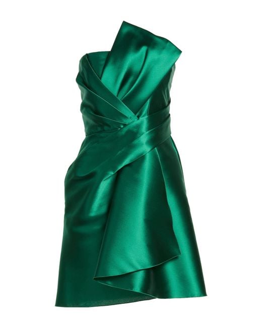 Alberta Ferretti Green Mini Dress Polyester, Elastane
