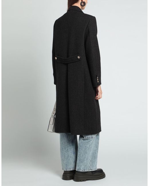 Sandro Black Coat Virgin Wool