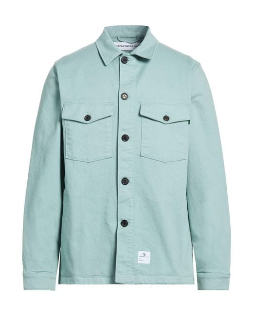 Department 5 Blue Denim Shirt Cotton, Rubber for men
