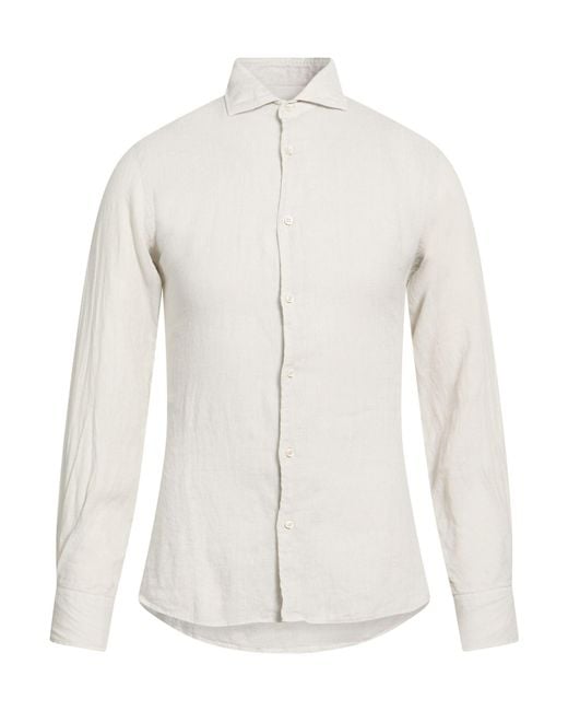 Fedeli White Shirt Linen for men