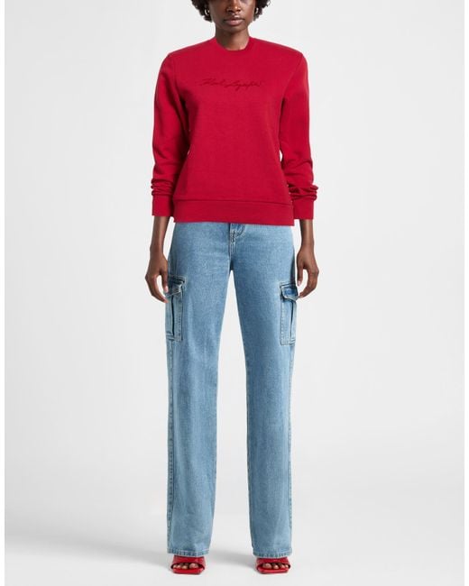 Karl Lagerfeld Red Sweatshirt Organic Cotton